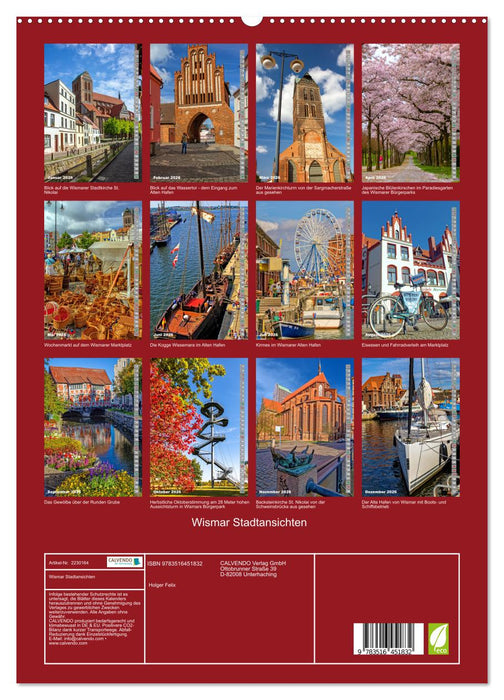 Wismar Stadtansichten (CALVENDO Premium Wandkalender 2026)
