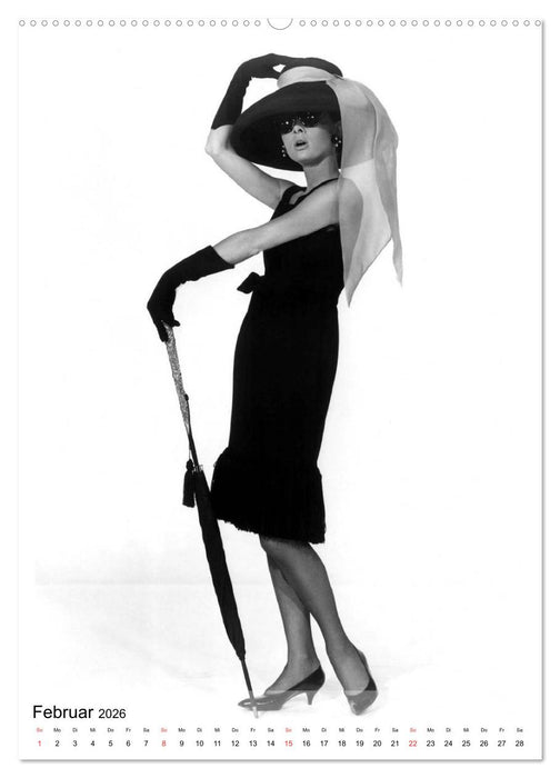 Hollywood-Diva - Audrey Hepburn (CALVENDO Wandkalender 2026)
