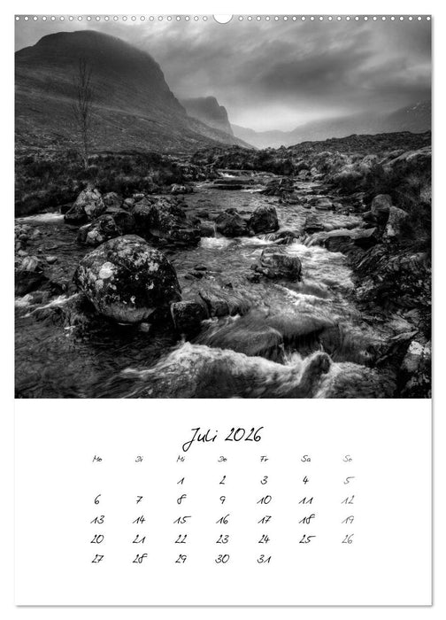 Schottland Monochrom (CALVENDO Premium Wandkalender 2026)