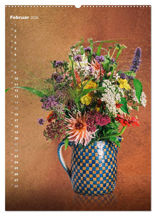 Blumenschmuck in Bunzlau Keramik (CALVENDO Premium Wandkalender 2026)