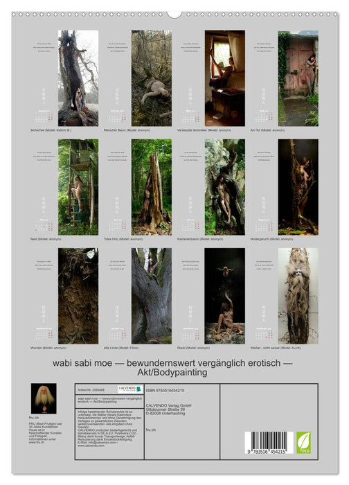 wabi sabi moe — bewundernswert vergänglich erotisch — Akt/Bodypainting (CALVENDO Premium Wandkalender 2026)