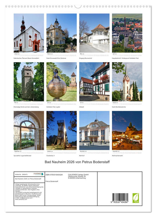 Bad Nauheim 2026 von Petrus Bodenstaff (CALVENDO Premium Wandkalender 2026)