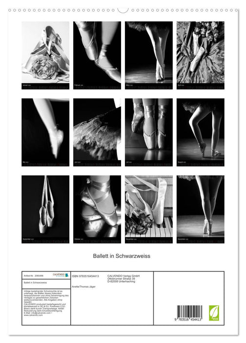Ballett in Schwarzweiss (CALVENDO Premium Wandkalender 2026)