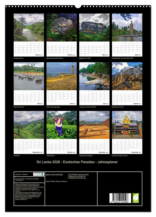 Sri Lanka 2026 - Exotisches Paradies - Jahresplaner (CALVENDO Premium Wandkalender 2026)