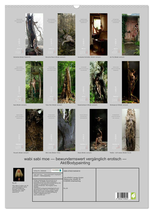 wabi sabi moe — bewundernswert vergänglich erotisch — Akt/Bodypainting (CALVENDO Wandkalender 2026)