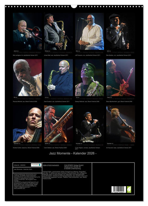 Jazz Momente - Kalender 2026 - (CALVENDO Wandkalender 2026)