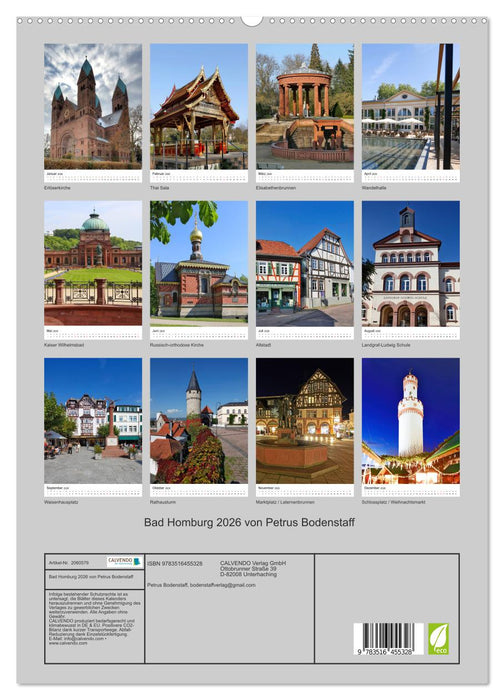 Bad Homburg 2026 von Petrus Bodenstaff (CALVENDO Wandkalender 2026)