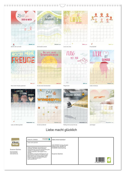 Liebe macht glücklich (CALVENDO Wandkalender 2026)