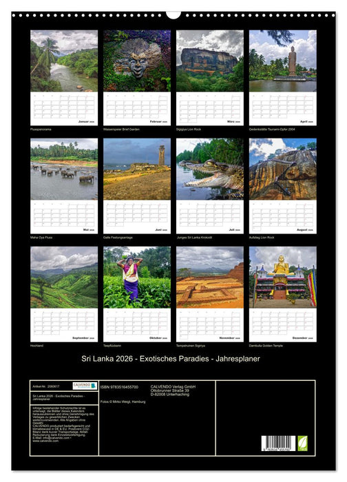 Sri Lanka 2026 - Exotisches Paradies - Jahresplaner (CALVENDO Wandkalender 2026)