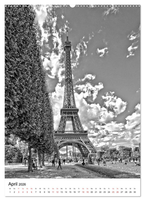 Paris schwarz weiß 2026 (CALVENDO Premium Wandkalender 2026)