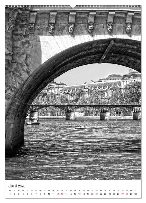Paris schwarz weiß 2026 (CALVENDO Premium Wandkalender 2026)