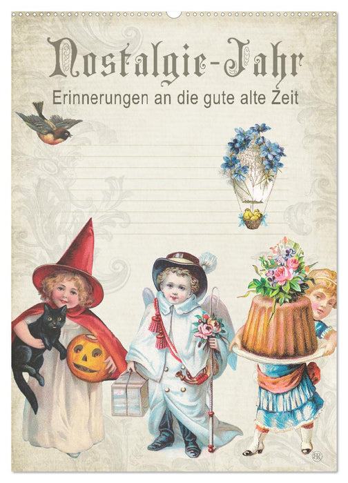 Nostalgie-Jahr, Motive aus alten Poesiealben (CALVENDO Wandkalender 2026)