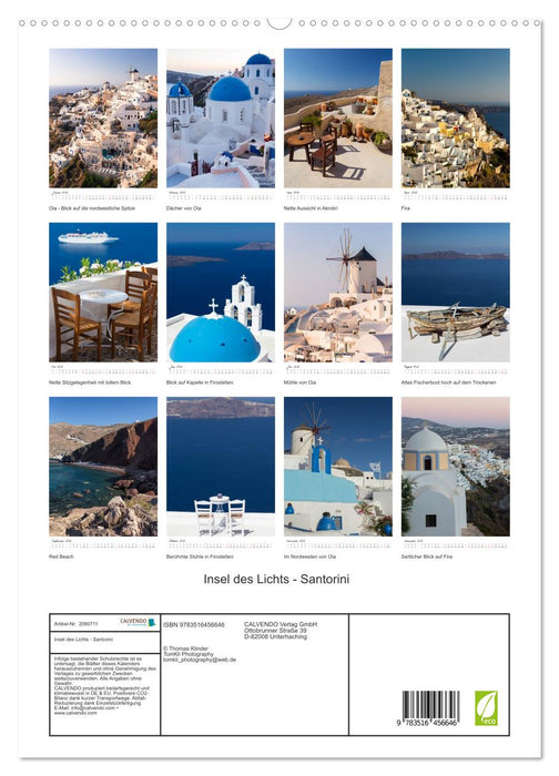 Insel des Lichts - Santorini (CALVENDO Premium Wandkalender 2026)
