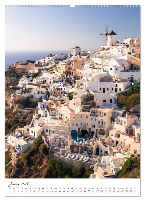 Insel des Lichts - Santorini (CALVENDO Premium Wandkalender 2026)