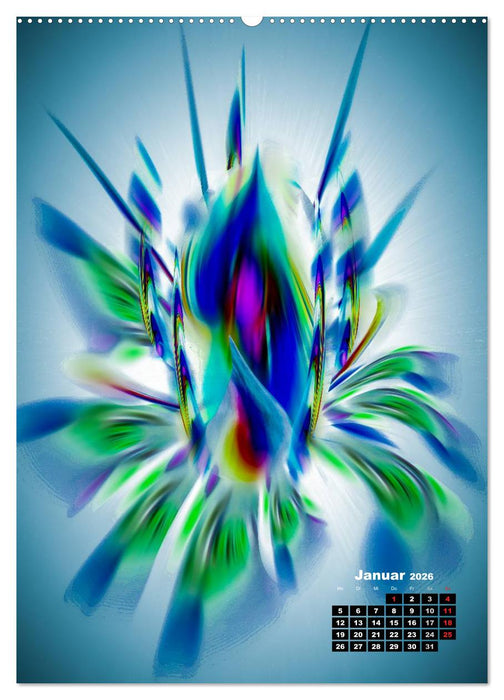 Blühende Fantasie - Digitalkunst (CALVENDO Premium Wandkalender 2026)