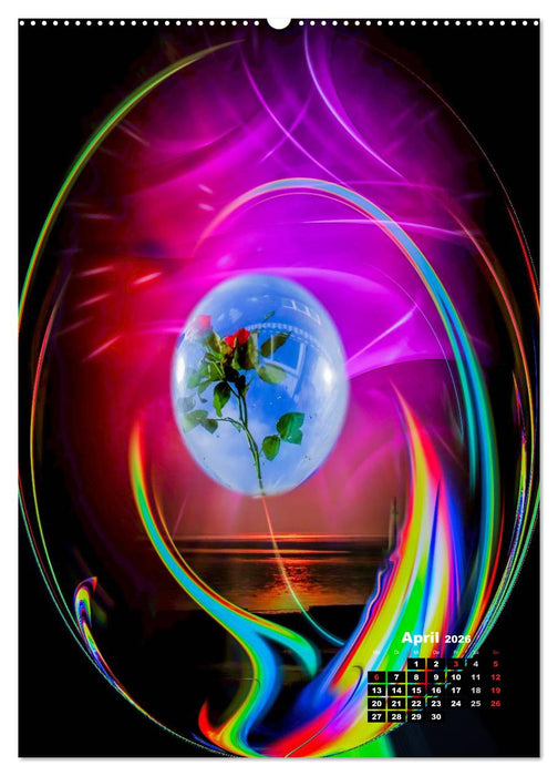 Blühende Fantasie - Digitalkunst (CALVENDO Premium Wandkalender 2026)