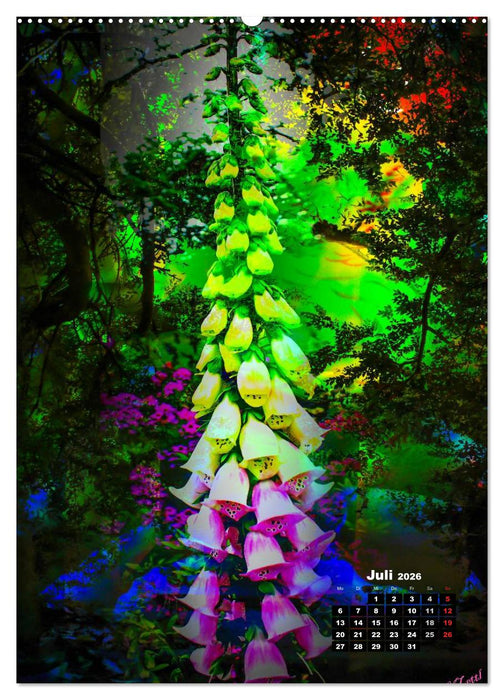 Blühende Fantasie - Digitalkunst (CALVENDO Premium Wandkalender 2026)