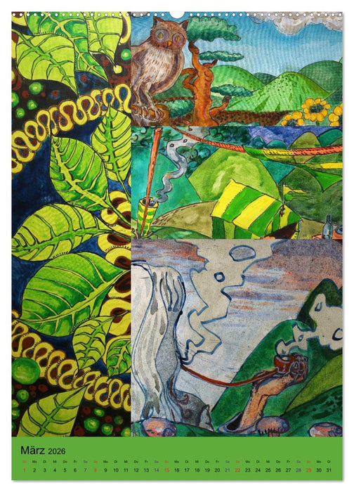 Thilia. Reise durch Mittelerde. Acrylmalerei von Michael Weiler. (CALVENDO Premium Wandkalender 2026)