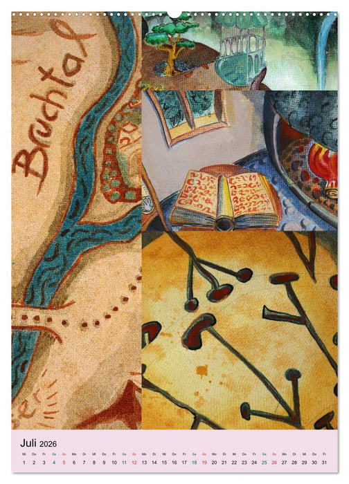 Thilia. Reise durch Mittelerde. Acrylmalerei von Michael Weiler. (CALVENDO Premium Wandkalender 2026)