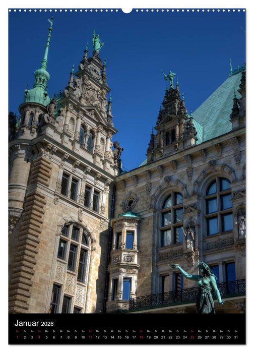 Hamburg im Hochformat (CALVENDO Wandkalender 2026)