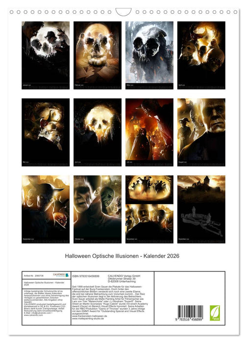 Halloween Optische Illusionen - Kalender 2026 (CALVENDO Wandkalender 2026)