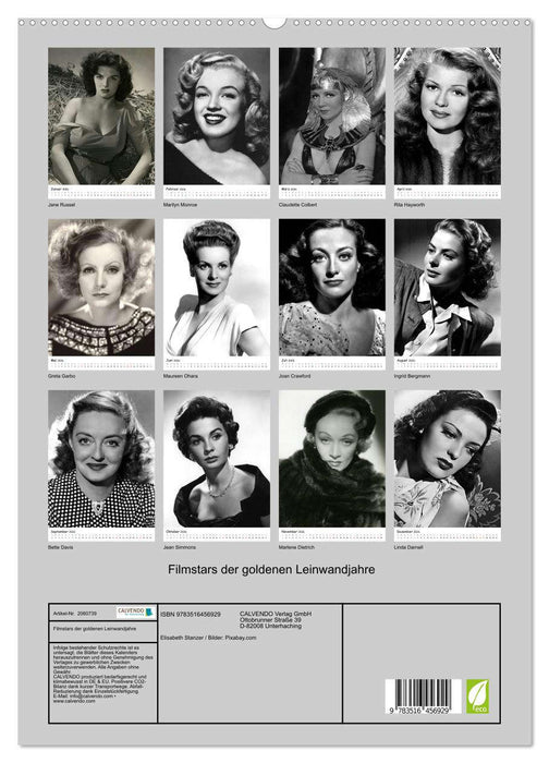 Filmstars der goldenen Leinwandjahre (CALVENDO Premium Wandkalender 2026)