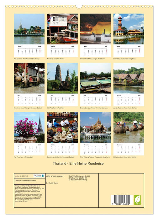 Thailand - Eine kleine Rundreise (CALVENDO Premium Wandkalender 2026)