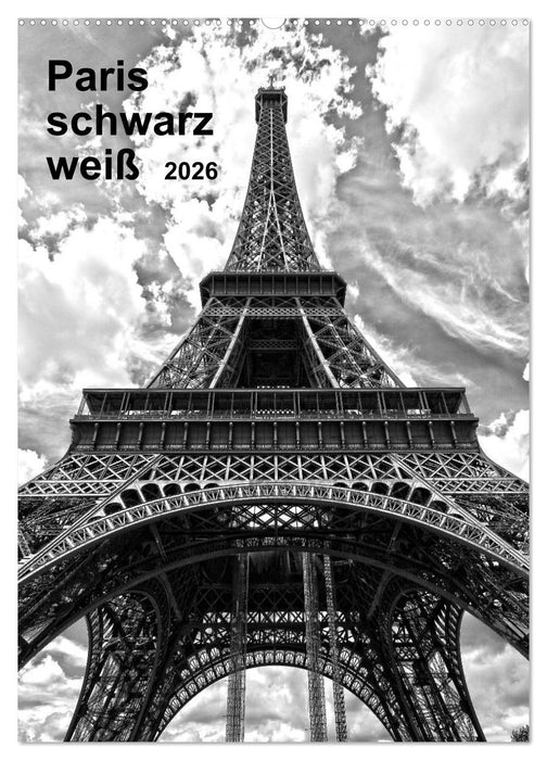 Paris schwarz weiß 2026 (CALVENDO Wandkalender 2026)