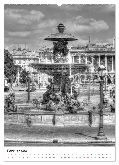 Paris schwarz weiß 2026 (CALVENDO Wandkalender 2026)