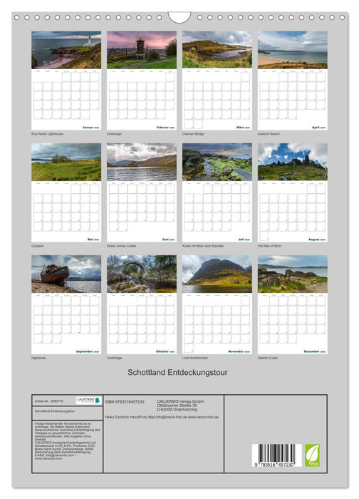 Schottland Entdeckungstour (CALVENDO Wandkalender 2026)