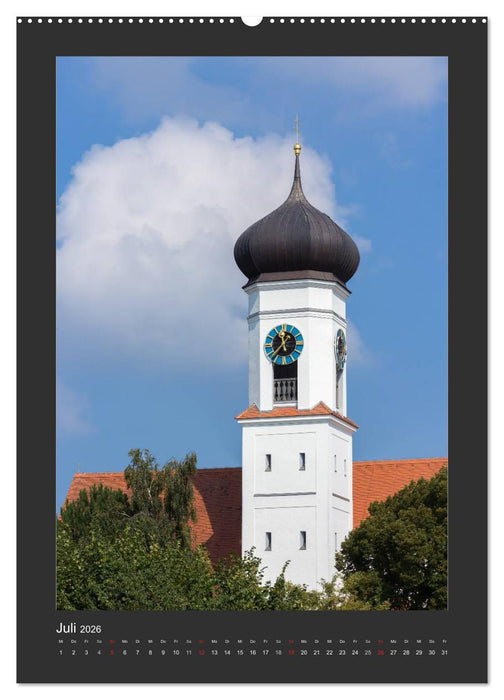 Kirchtürme im Landkreis Fürstenfeldbruck (CALVENDO Premium Wandkalender 2026)