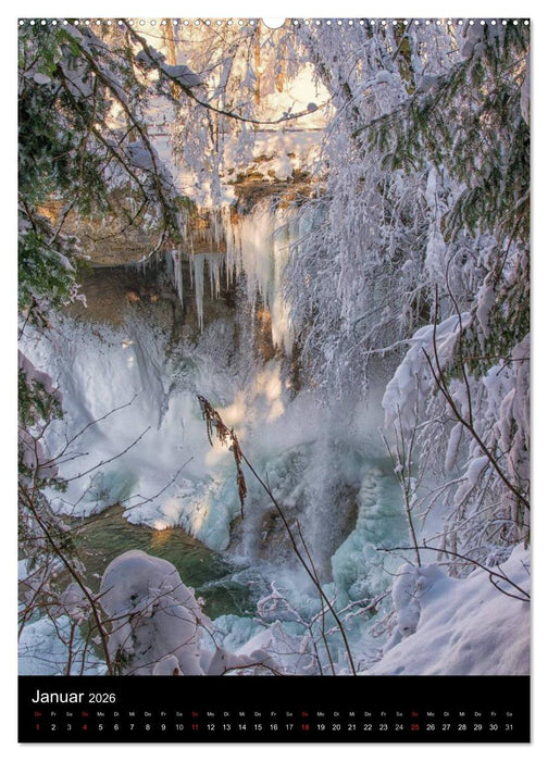 Wasserfälle in Deutschland, Frankreich und auf den Britischen Inseln (CALVENDO Premium Wandkalender 2026)