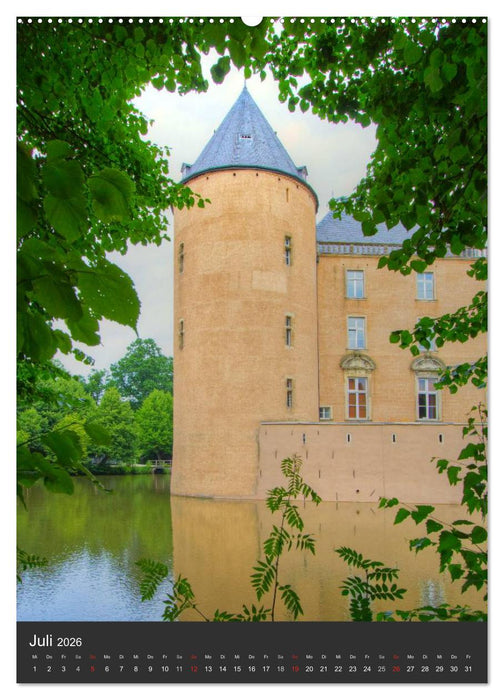 Eindrucksvolle Burgen, malerische Schlösser im Münsterland (CALVENDO Premium Wandkalender 2026)
