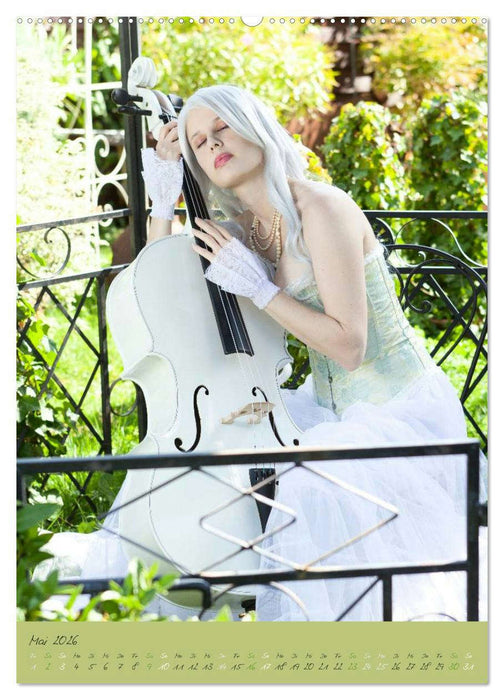 Weißes Cello auf Reisen (CALVENDO Wandkalender 2026)