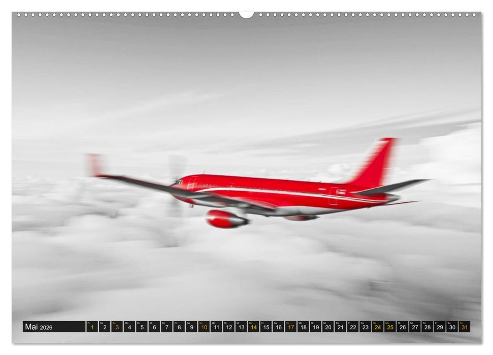 BLITZschnell - Züge und Flugzeuge in Bewegung - Color-Key (CALVENDO Wandkalender 2026)