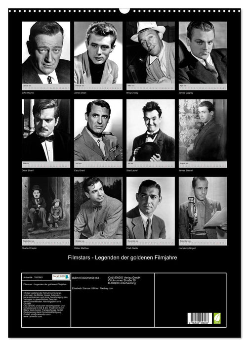 Filmstars - Legenden der goldenen Filmjahre (CALVENDO Wandkalender 2026)