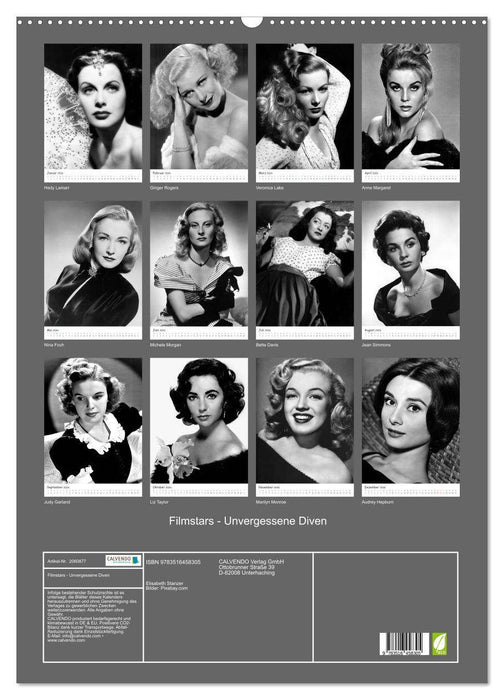 Filmstars - Unvergessene Diven (CALVENDO Wandkalender 2026)