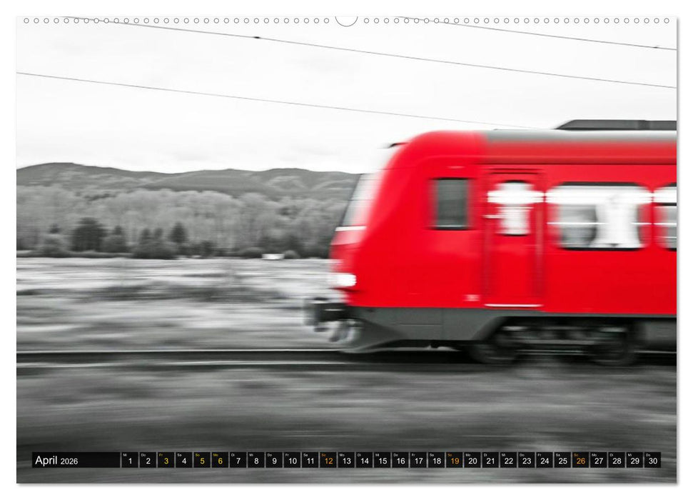 BLITZschnell - Züge und Flugzeuge in Bewegung - Color-Key (CALVENDO Premium Wandkalender 2026)
