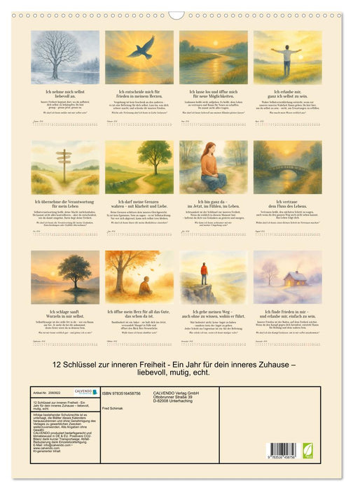 12 Schlüssel zur inneren Freiheit - Ein Jahr für dein inneres Zuhause – liebevoll, mutig, echt. (CALVENDO Wandkalender 2026)