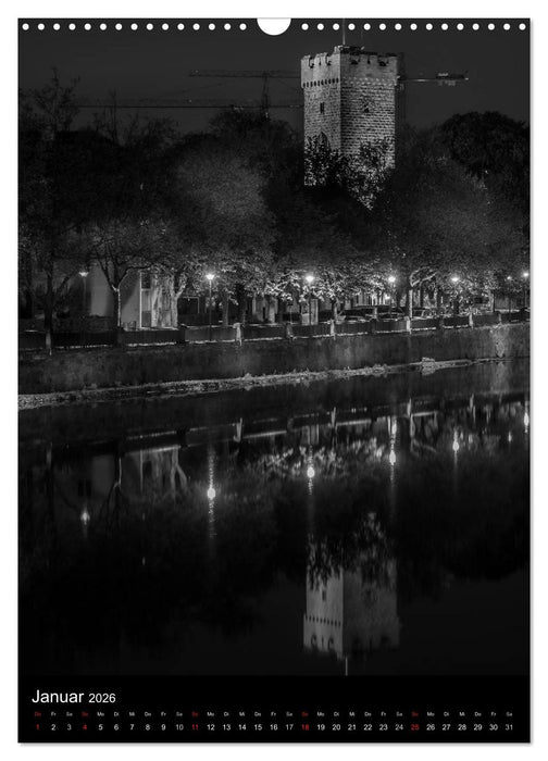 Heilbronn bei Nacht 2 (CALVENDO Wandkalender 2026)