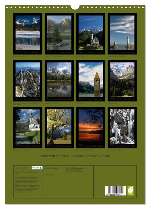 Landschaft im Fokus - Bayern, Tirol und Südtirol (CALVENDO Wandkalender 2026)