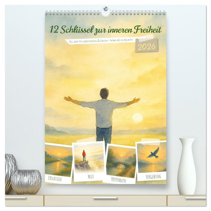 12 Schlüssel zur inneren Freiheit - Ein Jahr für dein inneres Zuhause – liebevoll, mutig, echt. (CALVENDO Premium Wandkalender 2026)