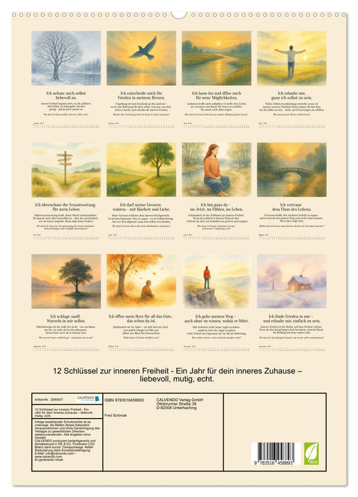 12 Schlüssel zur inneren Freiheit - Ein Jahr für dein inneres Zuhause – liebevoll, mutig, echt. (CALVENDO Premium Wandkalender 2026)