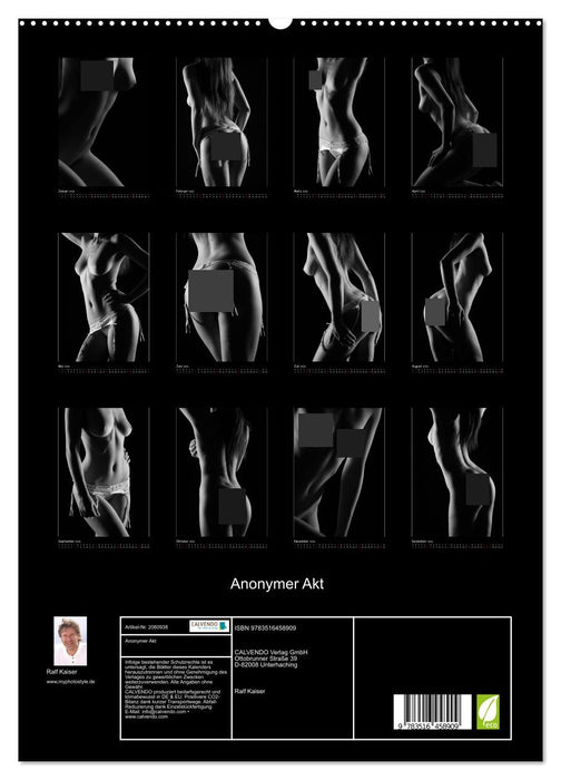 Anonymer Akt (CALVENDO Premium Wandkalender 2026)