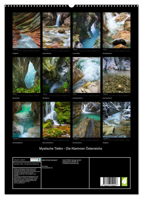 Mystische Tiefen - Die Klammen Österreichs (CALVENDO Premium Wandkalender 2026)