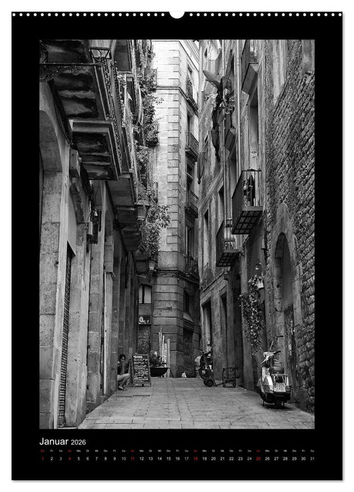 In den Gassen von Barcelona (CALVENDO Premium Wandkalender 2026)
