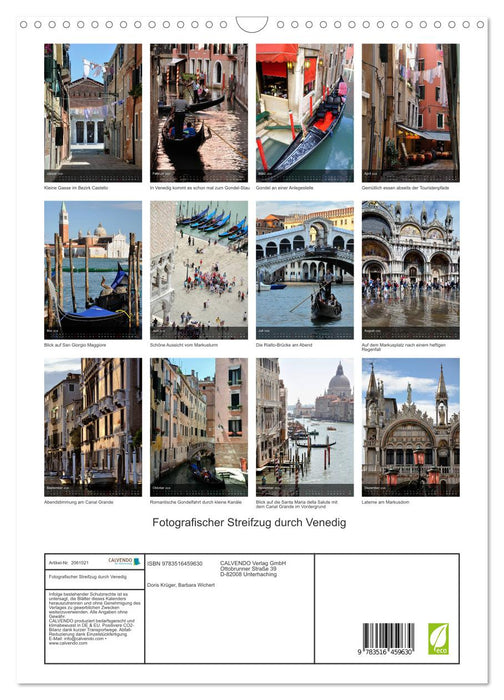Fotografischer Streifzug durch Venedig (CALVENDO Wandkalender 2026)