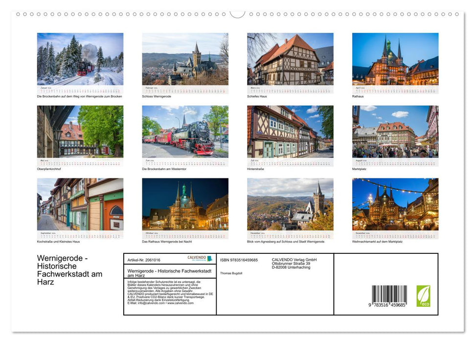 Wernigerode - Historische Fachwerkstadt am Harz (CALVENDO Premium Wandkalender 2026)