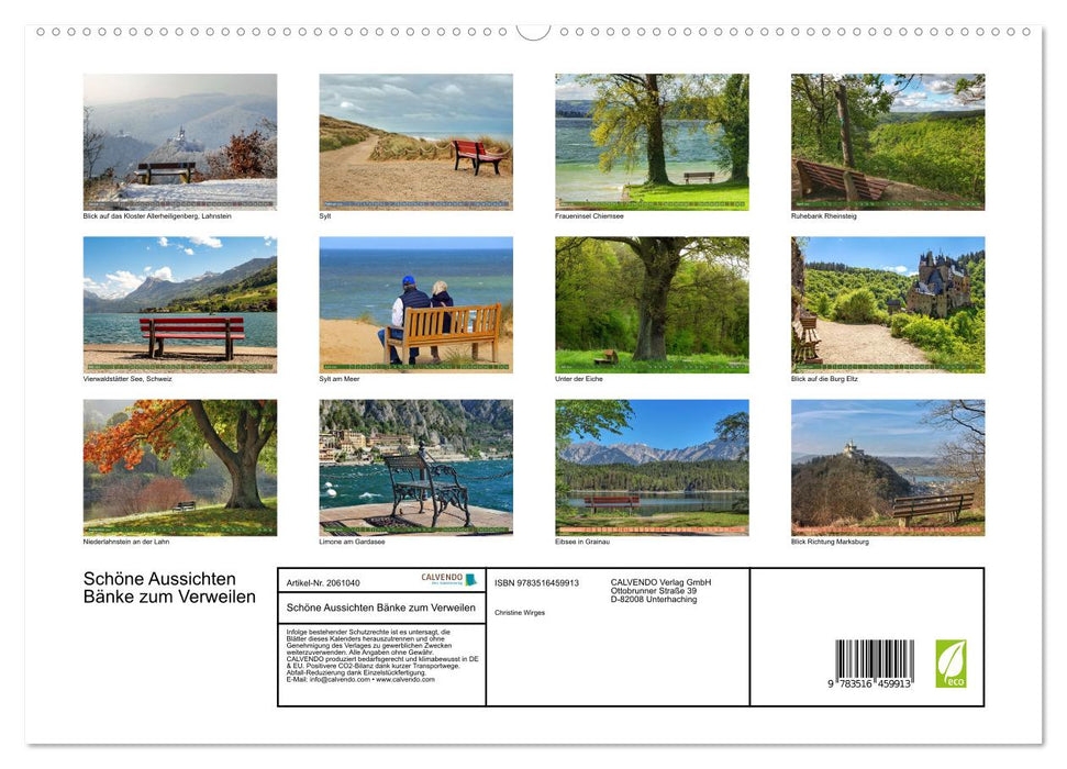 Schöne Aussichten Bänke zum Verweilen (CALVENDO Premium Wandkalender 2026)