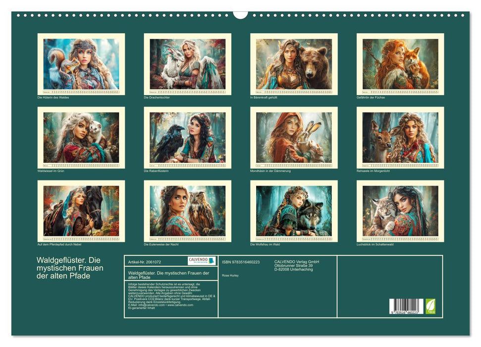Waldgeflüster. Die mystischen Frauen der alten Pfade (CALVENDO Wandkalender 2026)